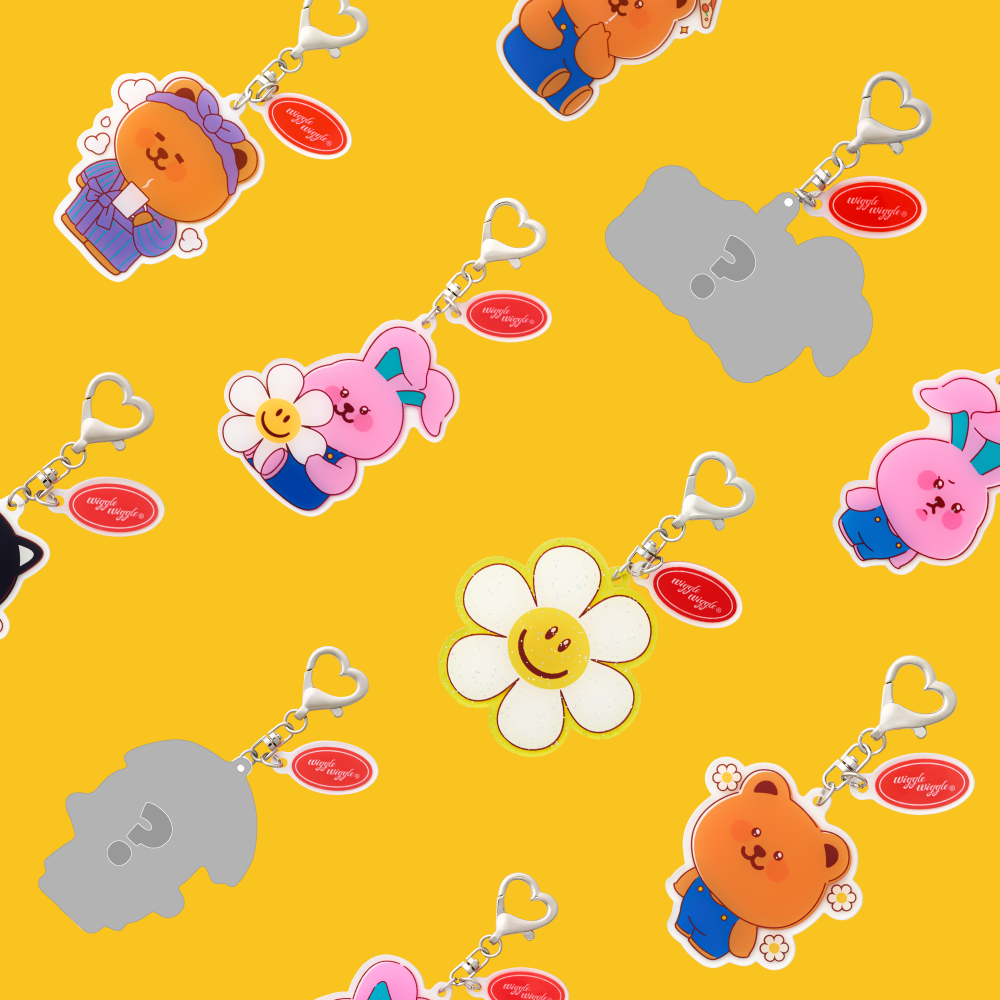 ランダムアクリルキーリング - Wiggle Friends