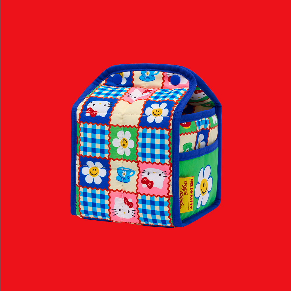 Hello Kitty & wiggle wiggle]ポケットティッシュカバー - Pink Check