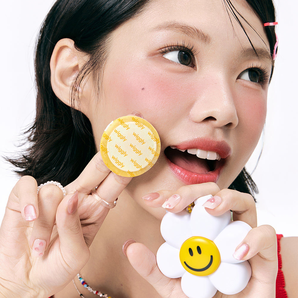 WIGGLY オイルペーパー&パフケース-Smile We Love