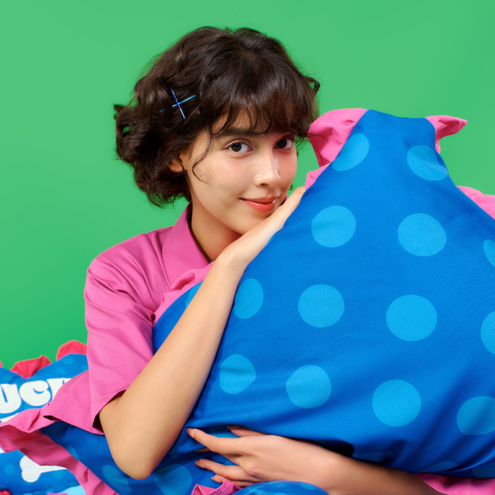 冷感枕カバー - Lucky Puppy Blue