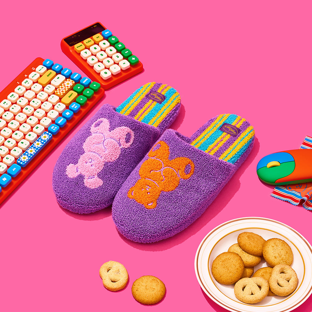 テリーホームスリッパ - Bear & Bunny