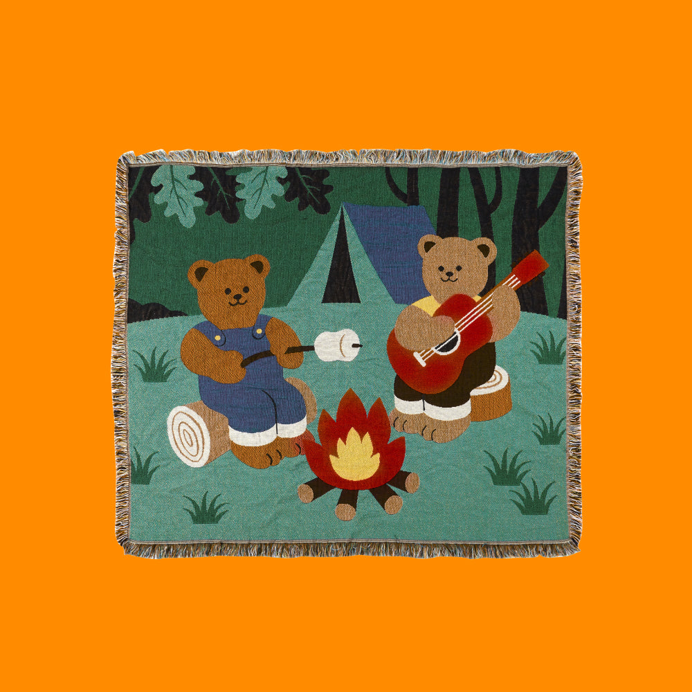 🎁 スクエアマット - Camping Bear (30% off)