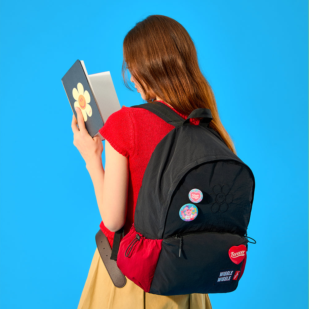 [ノベルティ付]ナイロンバックパック - Balck&Red(M)