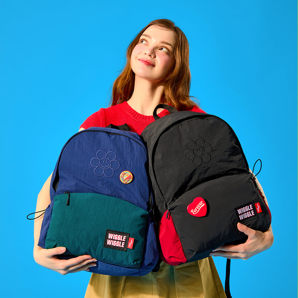 [ノベルティ付]ナイロンバックパック - Balck&Red(M)