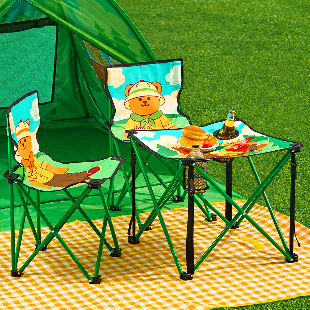 フォールディングテーブル＆チェアセット - Camping Bear