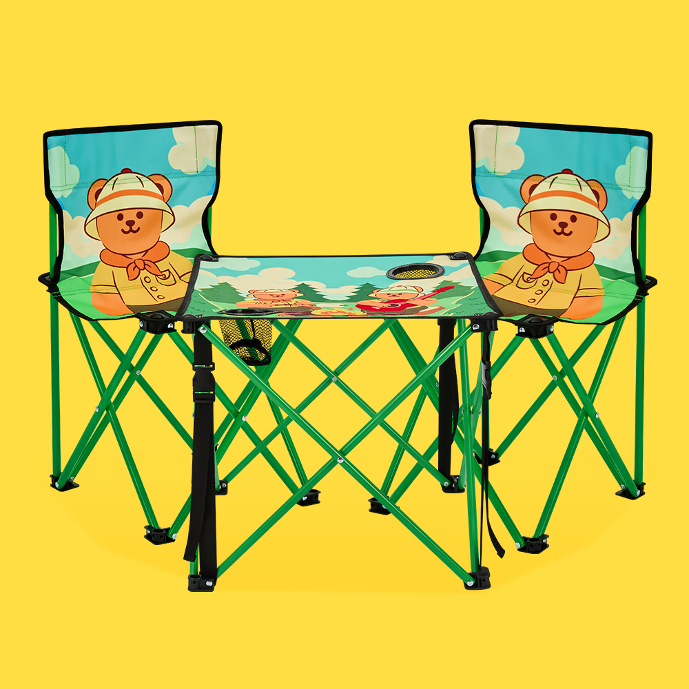 フォールディングテーブル＆チェアセット - Camping Bear