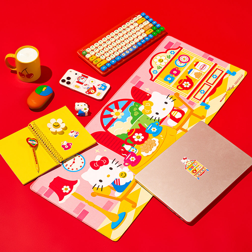 [Hello Kitty X wiggle wiggle]大型デスクマット - Cozy Time