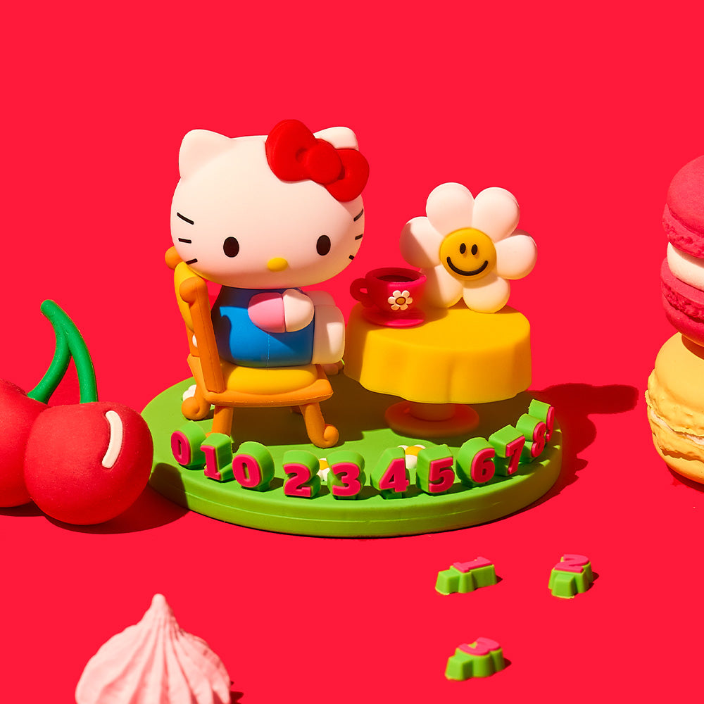 [Hello Kitty & wiggle wiggle]フィギュアナンバープレート - Tea Time In The Garden
