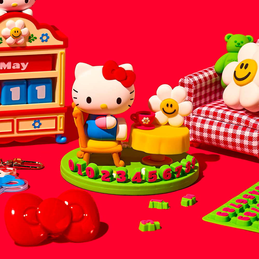 [Hello Kitty & wiggle wiggle]フィギュアナンバープレート - Tea Time In The Garden