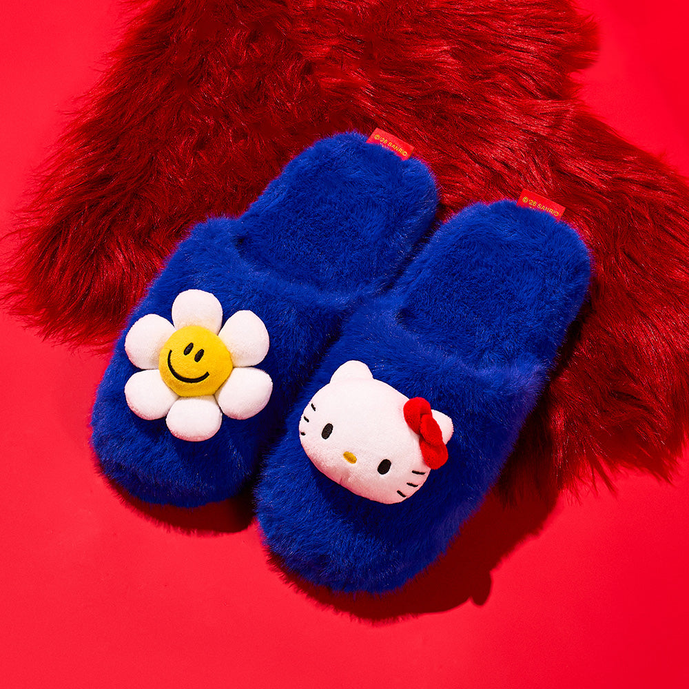 [Hello Kitty X wiggle wiggle]ファーホームスリッパ - Hello Kitty & Smile We Love