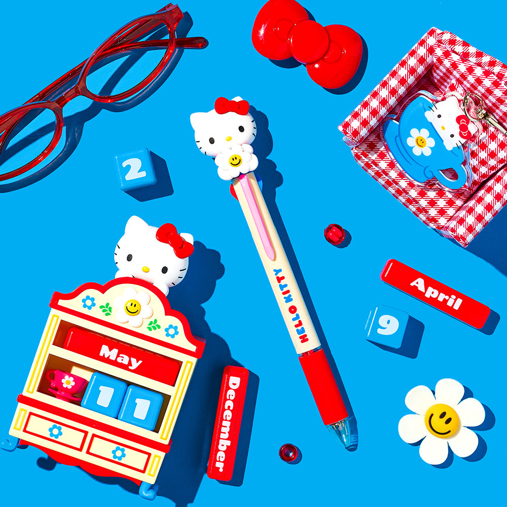 [Hello Kitty & wiggle wiggle]マスコット4色ボールペン - Hello Kitty & Smile We Love