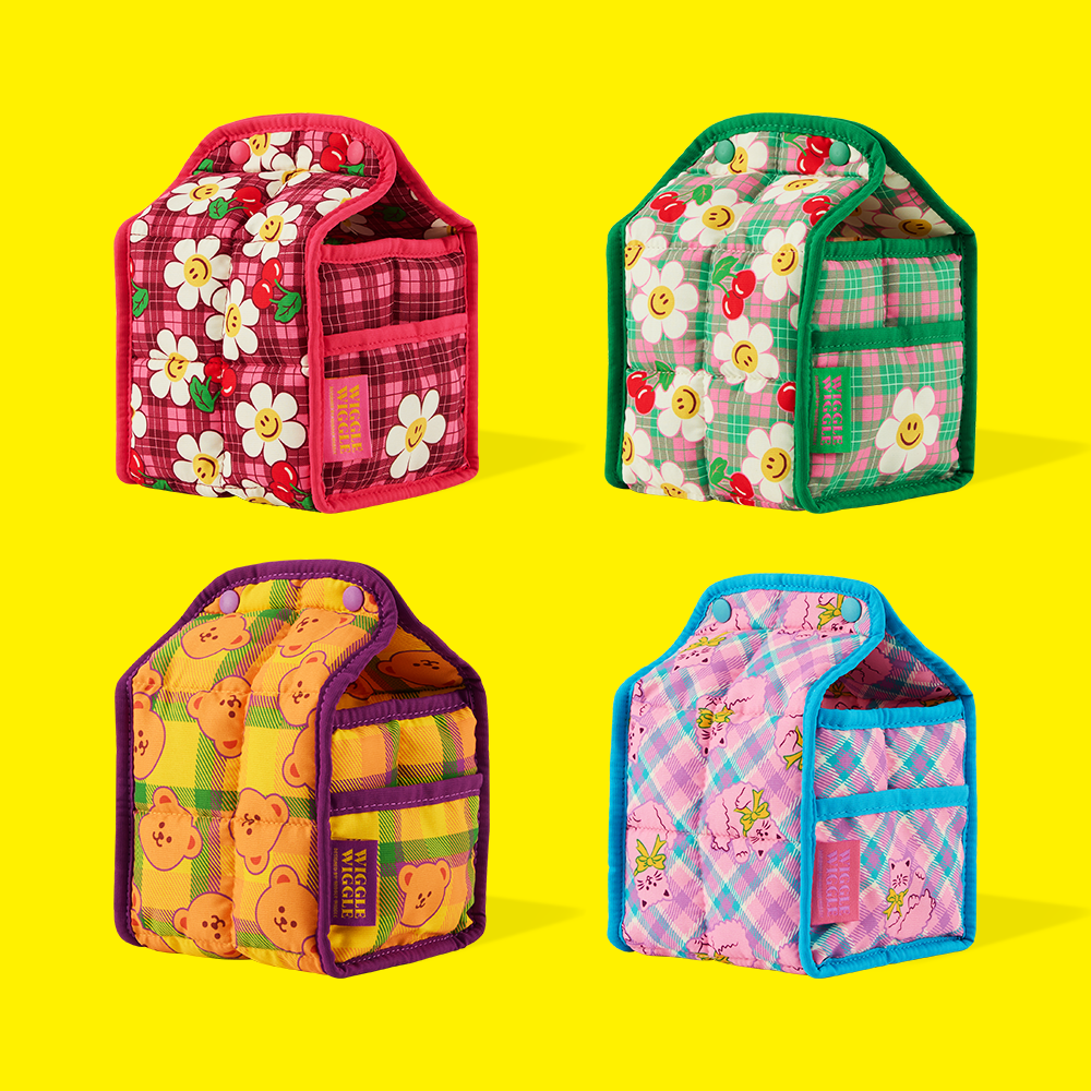 プックリ苺&お花たち＊BOX型＊2段重ね＊ティッシュカバーを2品 ポケットティッシュカバー