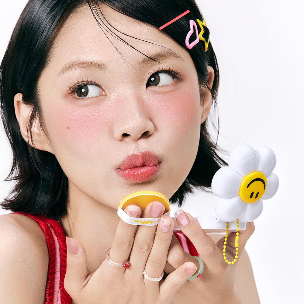 WIGGLY オイルペーパー＆パフケース-Smile We Love