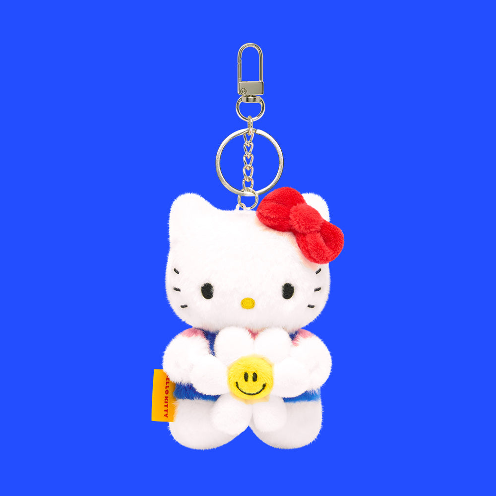 [Hello Kitty X wiggle wiggle]ぬいぐるみキーリング - Hello Kitty & Smile We Love