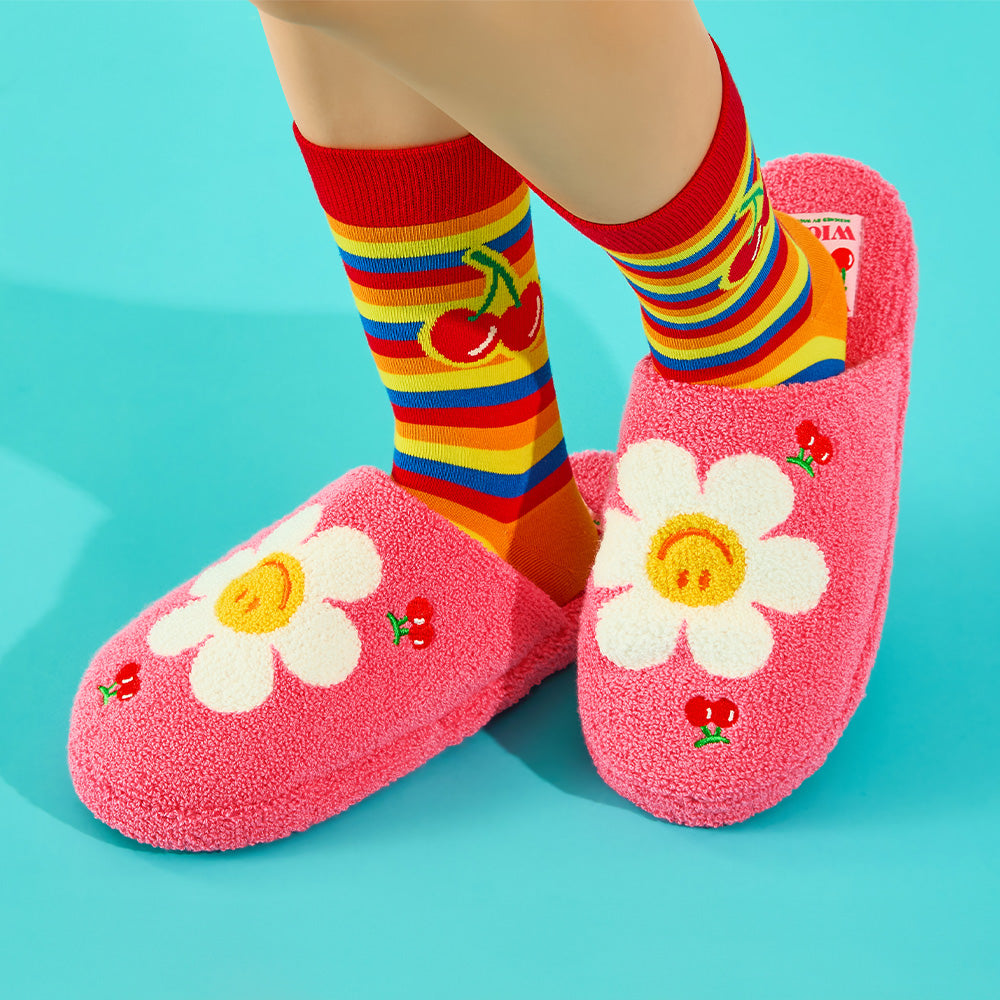 テリーホームスリッパ - Cherry & Smile