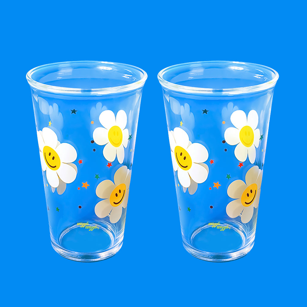 [Glasslock X wiggle wiggle] ガラスカップ - Smile We Love 2P SET